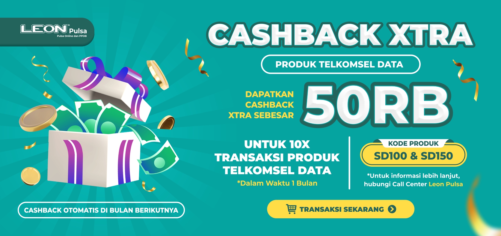 CASHBACK XTRA LEON PULSA